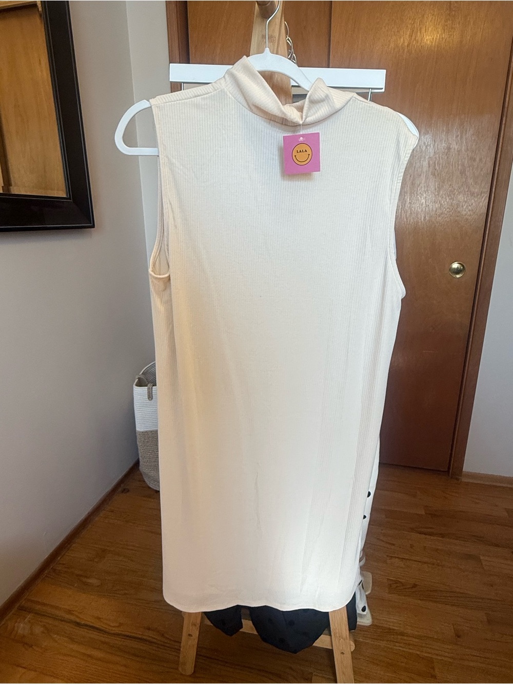 Dressed in LALA Gigi Sleeveless Ribbed Playsuit in Cream
